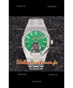 Audemars Piguet Royal Oak Tourbillon Volant 41mm Cadran Vert dans un boîtier 904L - Cadran Tapisserie Vert