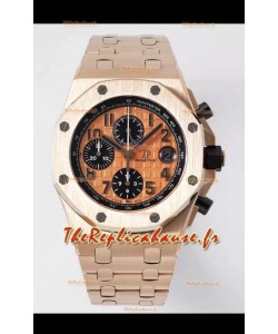 Audemars Piguet Royal Oak Offshore Chronographe Cadran Champange Montre réplique miroir 1:1 - Or rose 
