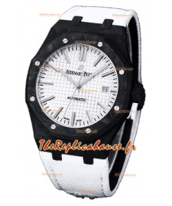 Audemars Piguet Royal Oak Ref.15400 Montre boîtier carbone forgé cadran blanc réplique 1:1 