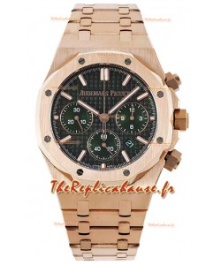 Audemars Piguet Chronographe Royal Oak Réplique 1:1 - Boîtier Or Rose Cadran Vert 41MM
