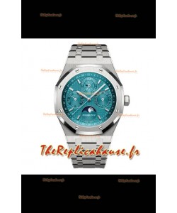 Audemars Piguet Royal Oak Calendrier Perpétuel Réplique Suisse Acier 904L - Cadran Bleu Tiffany