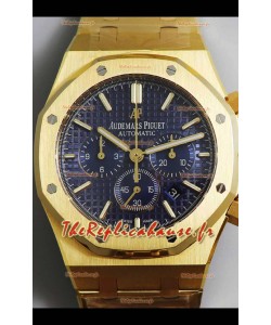 Audemars Piguet Royal Oak Chronographe Or Jaune Cadran Bleu Bracelet Acier Réplique Montre Suisse