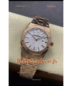 Audemars Piguet Royal Oak 33MM en acier 904L Or Rose Cadran Blanc Montre Réplique 1:1
