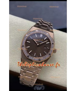 Audemars Piguet Royal Oak 33MM 904L Cadran or rose marron Montre réplique 1:1 