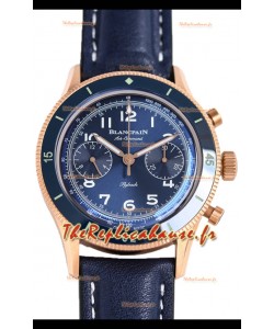 Blancpain Air Command Cadran bleu Or rose Montre réplique 1:1 en acier inoxydable 