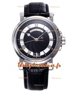Breguet Marine Automatique Grande Date 5817 Montre en acier inoxydable avec cadran noir 