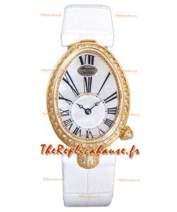 Breguet Reine De Naples Dames Or Jaune Cuir Blanc Edition montre réplique suisse 1:1