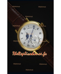 Montre Replica Suisse Breguet Classique en Or Jaune et avec le Phases de Lune