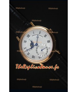 Montre Replica Suisse Breguet Classique en Or Rose et avec le Phases de Lune