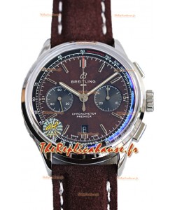 Breitling Premier B01 Chronographe 42 Edition Boîtier Acier Cadran Centenaire Brun - Montre réplique 1:1 
