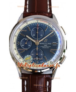Breitling Premier B01 Chronographe 42 Edition Boîtier Acier Cadran Bleu - Montre réplique 1:1