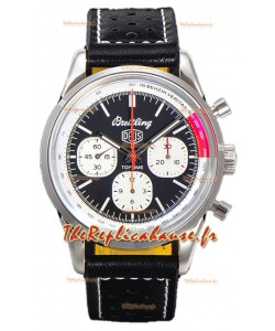Breitling Top Time B01 Deus Edition Cadran noir Bracelet cuir Montre réplique 1:1 Suisse 