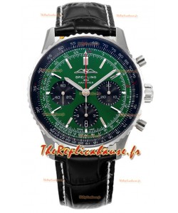 Breitling Navitimer B01 Chronograph 43 Cadran Vert - Boîtier Acier 904L Réplique 1:1