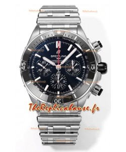 Breitling Chronomat B01 42 Edition Suisse 904L Boîtier Acier Cadran Noir Montre Réplique 1:1