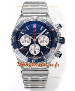 Breitling Chronomat B01 42 Edition Suisse 904L Boîtier Acier Cadran Bleu Montre Réplique 1:1