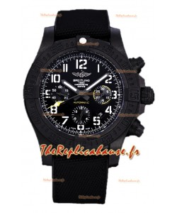 Breitling Avenger Hurricane Chronograph Cadran noir Bracelet Nylon - Revêtement DLC Montre Suisse Réplique 