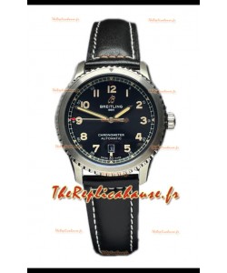 Breitling Navitimer Aviator 8 Automatic 41 Cadran noir Bracelet marron Montre réplique 1:1 Suisse 