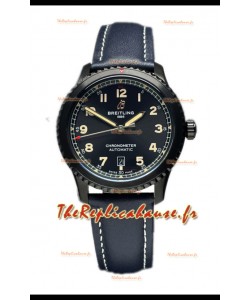 Breitling Navitimer Aviator 8 Automatic 41 Cadran noir Bracelet bleu Montre réplique 1:1 Suisse 