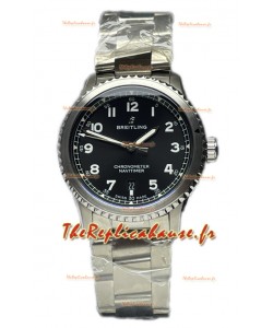 Breitling Navitimer Aviator 8 Automatic 41 Cadran noir Bracelet acier Montre réplique 1:1 Suisse 