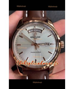 Breitling Transocean Day & Date Montre réplique 1:1 avec cadran blanc 