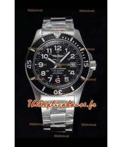 Breitling SuperOcean II 44mm 904L Boîte acier Réplique Montre miroir 1:1 avec cadran noir 