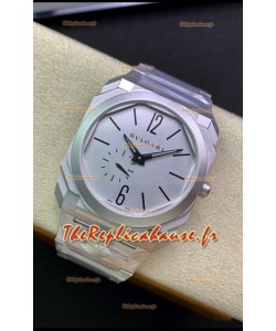 Bvlgari Octo Finissmo Edition 1:1 Miroir Réplique Boîtier Acier Inoxydable 904L Cadran Blanc