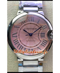 Ballon De Cartier Suisse Automatique 1:1 Miroir Qualité 36MM en Acier Inoxydable Cadran Rose