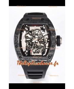 Réplique de Montre Richard Mille RM055 Boîtier Carbone Noir Miroir 1:1 - Bracelet Noir