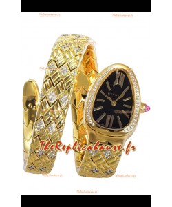 Bvlgari Serpenti Edition Montre en or jaune avec cadran noir en qualité 1:1