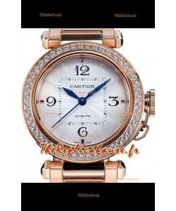 Cartier, automatique, Montre réplique de qualité miroir 1:1, 35 mm, en or rose