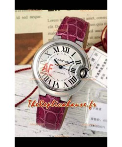 Ballon De Cartier Automatique Suisse qualité miroir 1:1 Bracelet Rose 33MM en boîtier d'acier