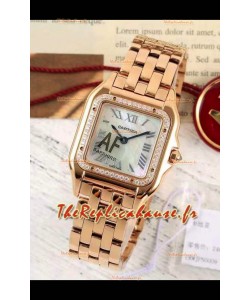 PANTHERE de Cartier Edition 27mm Cadran Perle Montre qualité miroir 1:1 Suisse Boîtier Or Rose