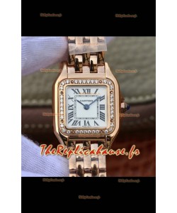 Cartier PANTHERE Edition 1:1 Montre Suisse Miroir Or Rose Cadran Blanc - Lunette Diamants