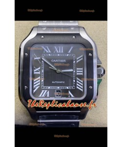 Cartier "Santos De Cartier" Acier 904L Cadran Gris Réplique 1:1 - Montre 40MM Acier inoxydable