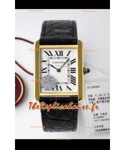 Cartier Tank Solo Montre suisse à quartz avec boîtier plaqué or jaune - largeur 27 mm 