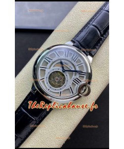 Ballon De Cartier Suisse Tourbillon Réplique Miroir 1:1 sous bracelet cuir