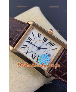 Cartier Tank Solo Montre Suisse Automatique en Boîtier Plaqué Or Rose - Largeur 31MM Réplique Miroir 1:1