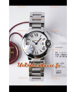 Ballon De Cartier Suisse Quartz Qualité Miroir 1:1 28MM en Boîtier Acier