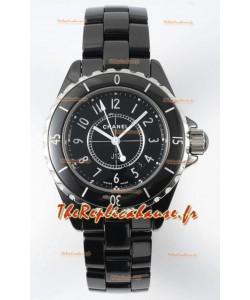 Chanel J12 Ladies Montre à boîtier en céramique noire Réplique de montre Miroir 1:1 