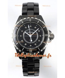 Chanel J12 Ladies Montre à boîtier en céramique noire Réplique de montre Miroir 1:1 