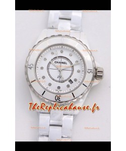 Chanel J12 Ladies Montre à boîtier en céramique blanche Réplique de montre Miroir 1:1 