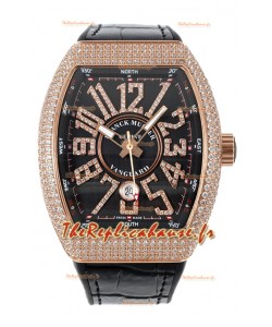 Franck Muller Vanguard V45 Yachting en plaqué or rose - Cadran noir 