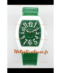 Franck Muller Vanguard Yachting V32 Cadran céramique vert/Bracelet Réplique Montre Suisse 