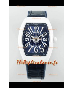 Franck Muller Vanguard Yachting V32 Cadran Bleu/Strap Réplique Montre Suisse 