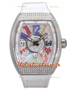 Franck Muller Vanguard V45 Diamants Cadran/Boîtier - Repères Rêves de couleurs Montre Suisse 