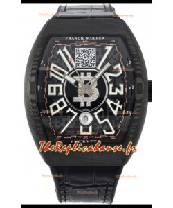 Franck Muller Vanguard Encrypto BTC V45 Boitier en carbone Réplique Montre Suisse
