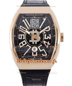 Franck Muller Vanguard Encrypto BTC V45 Boîtier Or Rose Réplique Montre Suisse