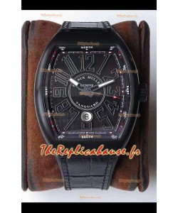 Franck Muller Vanguard Montre Suisse avec boîtier DLC et index noirs