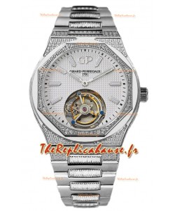 Girard Perregaux Laureato Tourbillon Cadran blanc Montre réplique 1:1 Suisse 