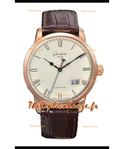 Glashütte Senator Excellence Panorama Date Or Rose Montre réplique 1:1 